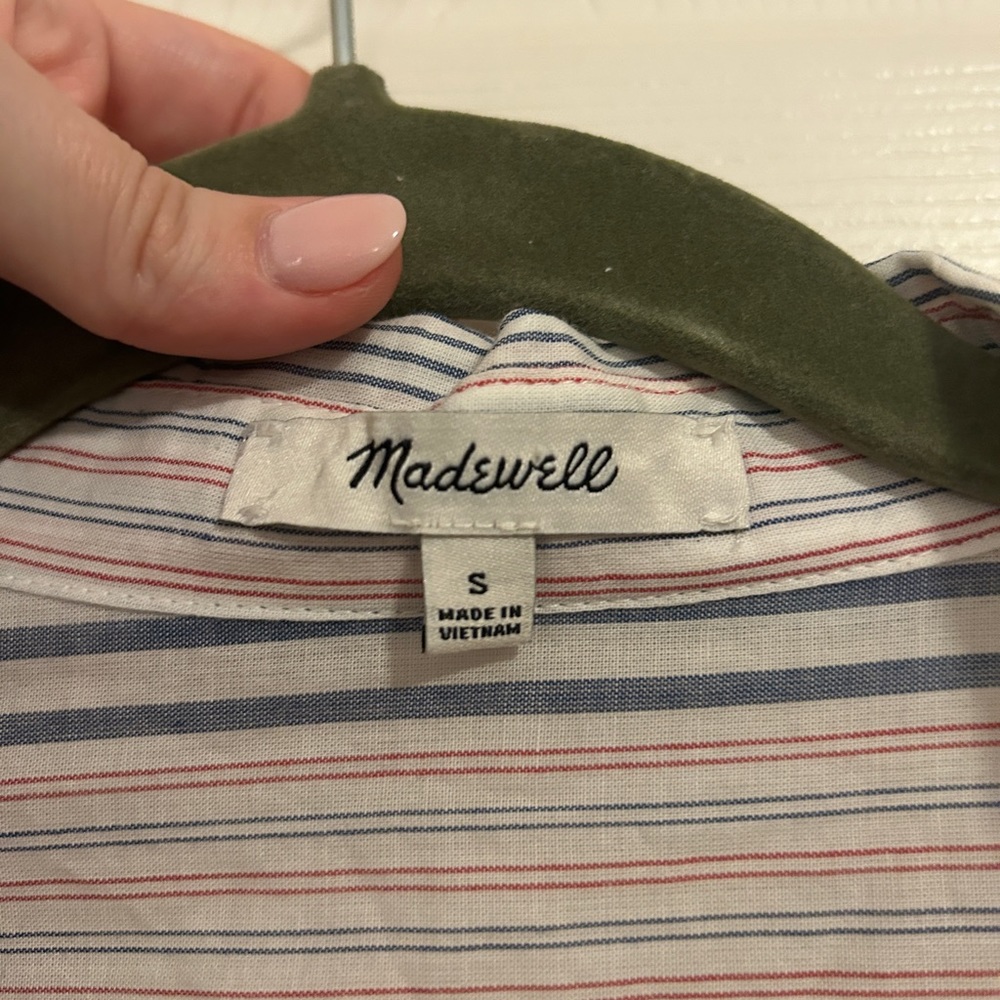 Madewell short sleeve tie front shirt - S - Picture 3 of 5